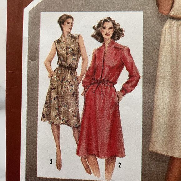 Vintage 1980 Simplicity Pattern 9865 Women’s Pullover Dress Size 14 Uncut - Picture 3 of 7